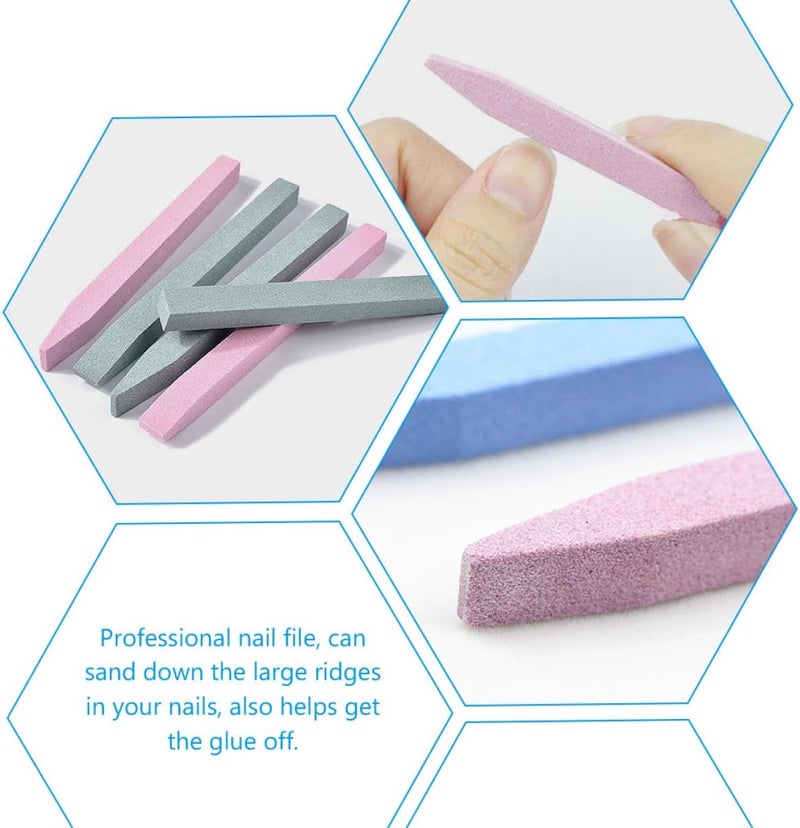 30pcs Nail File Cuticle Stone Sticks Nail Buffing File Manicure Tools for Home and Salon Care with White Red Blue Polished Sanding Buffers - Image 4