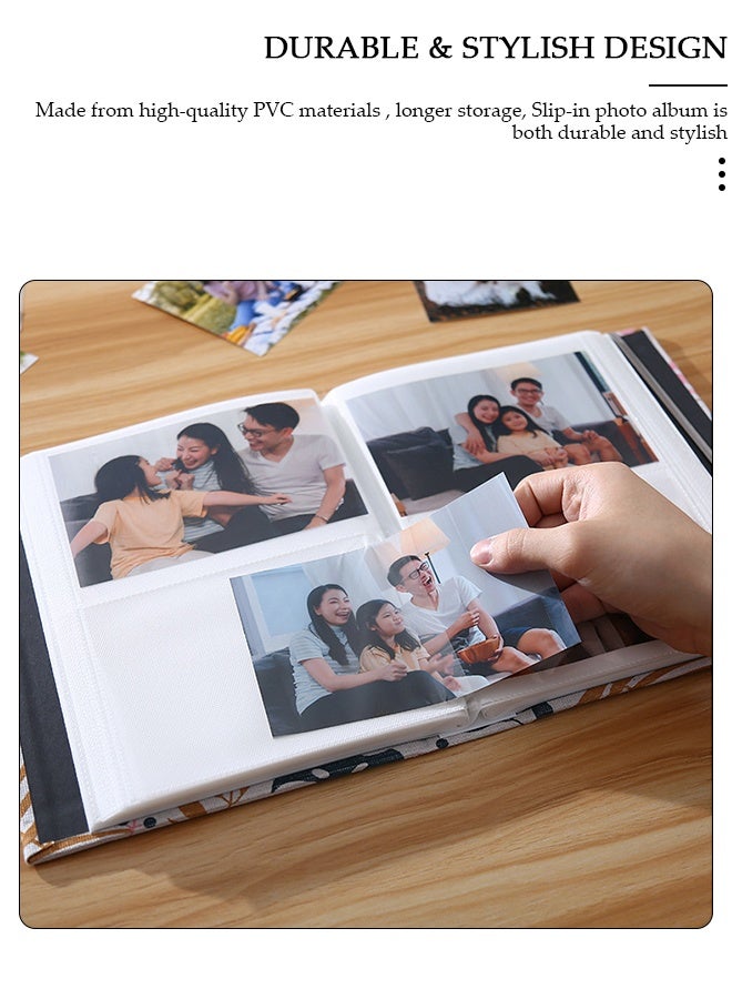 DUNISO 200 Pockets Foil Stamping Photo Album for 6 Inches Photos Portable Photo Album for Family Wedding Boys Girls - Image 3