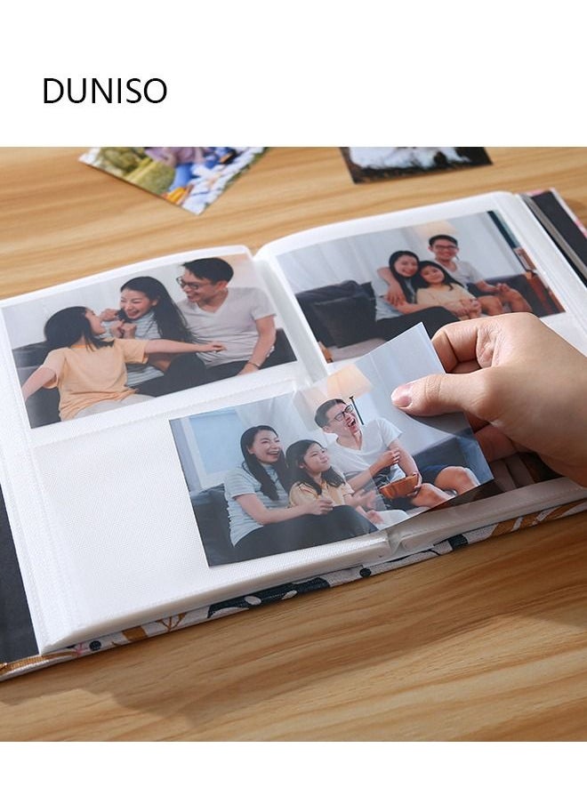 DUNISO ألبوم صور بختم رقائق معدنية سعة 200 جيبًا لصور مقاس 6 بوصات، ألبوم صور محمول لحفلات الزفاف العائلية والأولاد والبنات  - Image 4