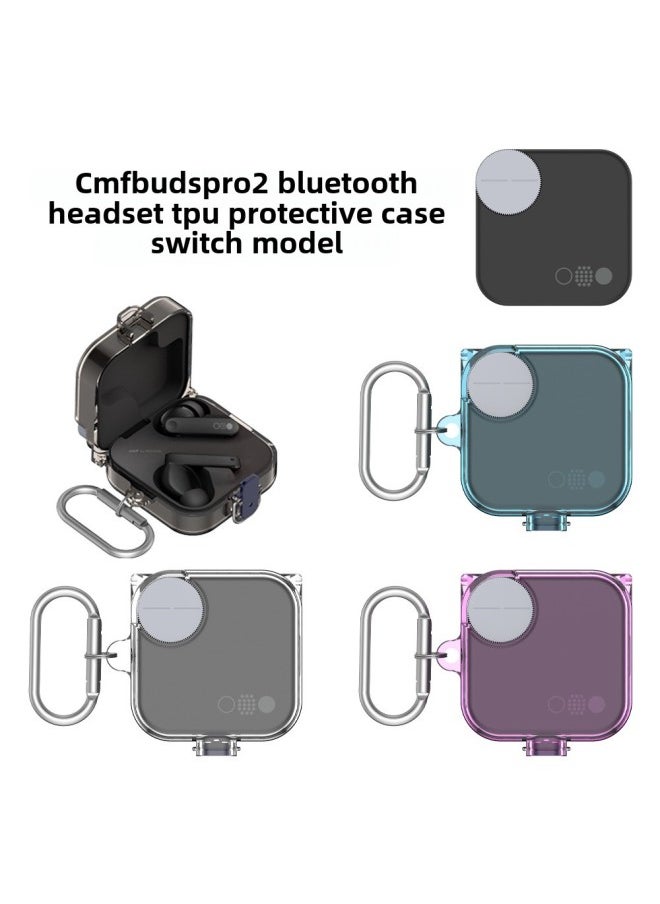 Generic For CMF Buds Pro 2 Bluetooth Headset TPU Protective Cover Switch-Color:Transparent-Model:D57  - Image 2