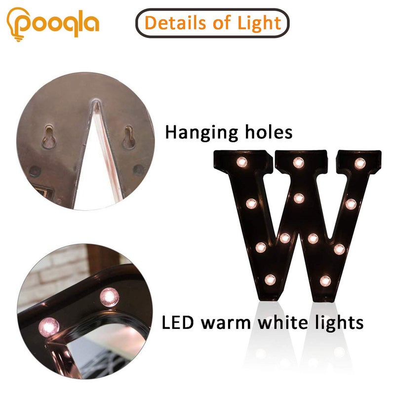 بوكلا زخرفية LED LED مضيئة علامة سرادق علامة - رسائل سرادق الأبجدية مع الأضواء لحفل عيد ميلاد حفل عيد الميلاد ليلة ضوء المصباح المنزل دهن ث أسود - Image 1