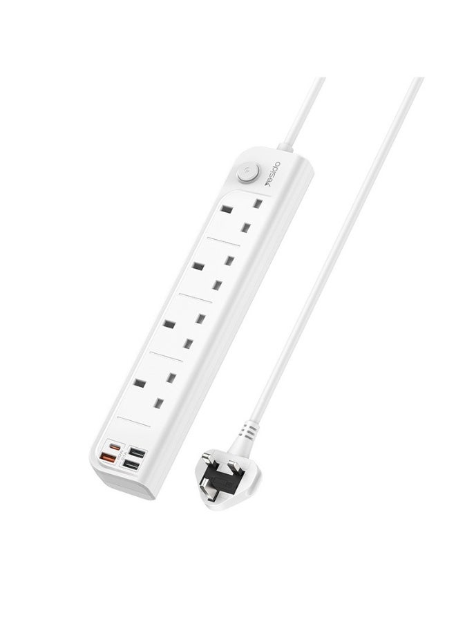 Beauenty PD20W fast charging porous plug-in 3250W multifunctional household appliance socket British USB2 2m strip-line plug-in board - Image 2