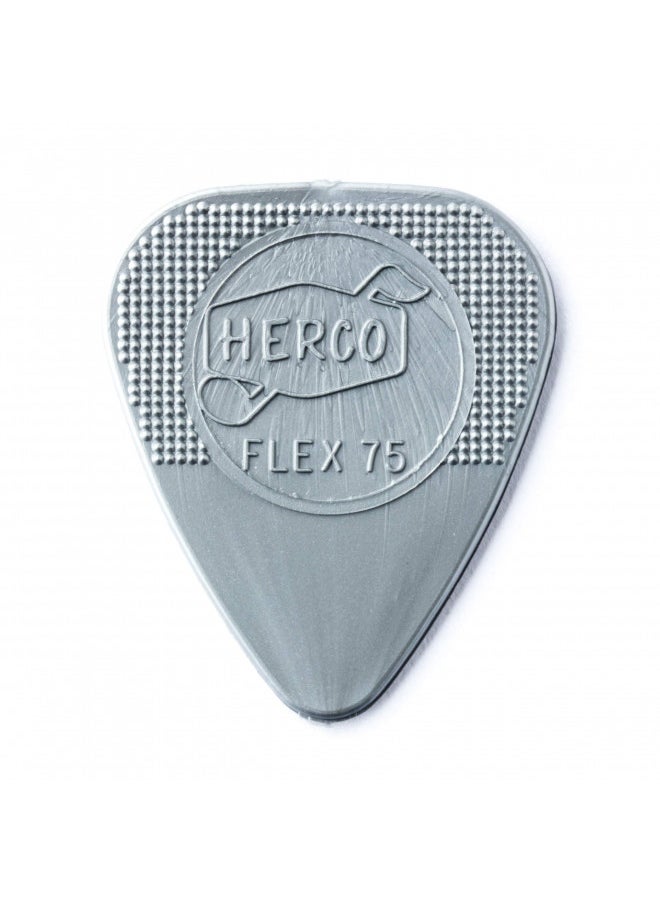 JIM DUNLOP JIM DUNLOP HE211P Flex 75 Nylon Flat Picks, Silver, Heavy, 12/Player's Pack  - Image 1