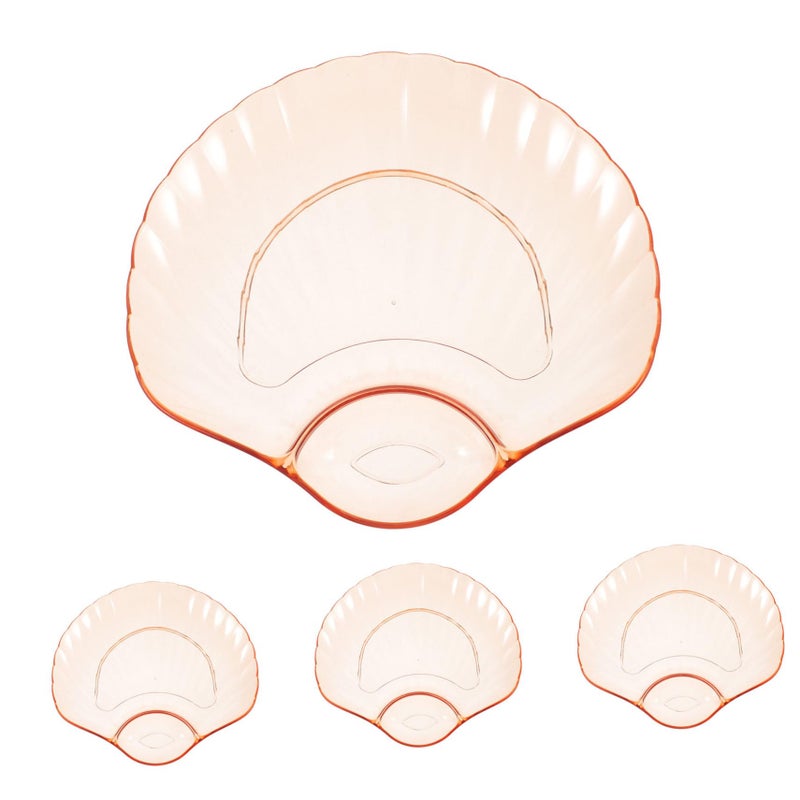 Set Of 4 Lightweight Shell Shaped Snack Plates For Fruits Sushi Appetizers And Dips - Image 2