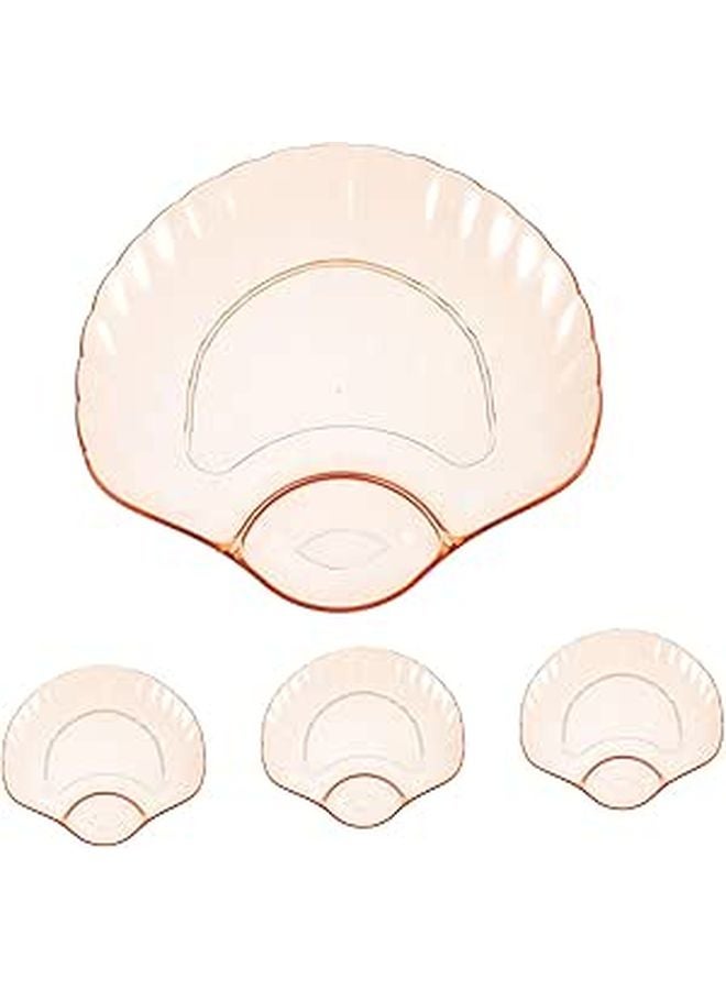 Set Of 4 Lightweight Shell Shaped Snack Plates For Fruits Sushi Appetizers And Dips - Image 1
