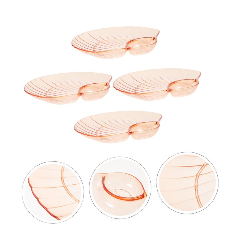 Set Of 4 Lightweight Shell Shaped Snack Plates For Fruits Sushi Appetizers And Dips - Image 3