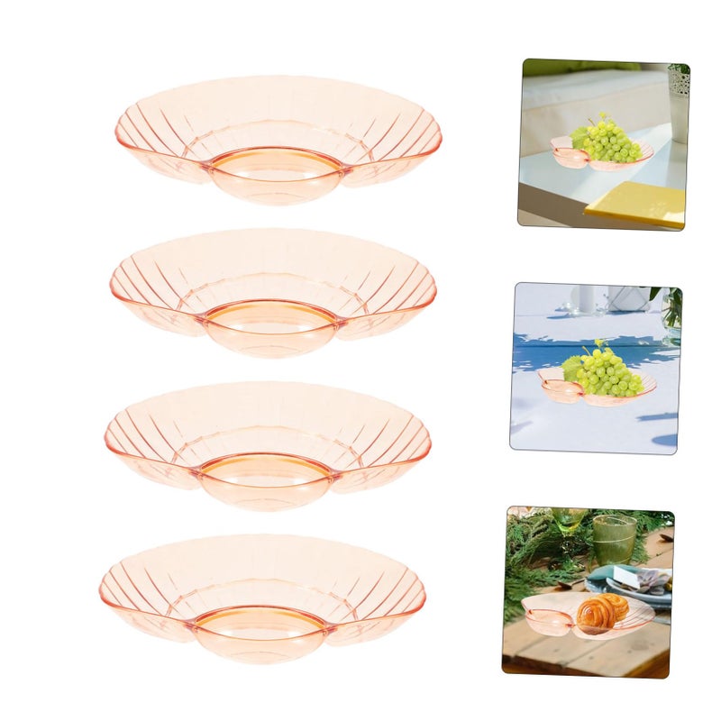 Set Of 4 Lightweight Shell Shaped Snack Plates For Fruits Sushi Appetizers And Dips - Image 4