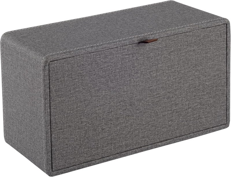 RHCSZ High-end Leather Tissue Box Holder Two Color Matching,Rounded Rectangle Napkin Pumping Paper Case Dispenser, Facial for Home Bathroom Dresser Office Automotive Decoration (Gray) - Image 3