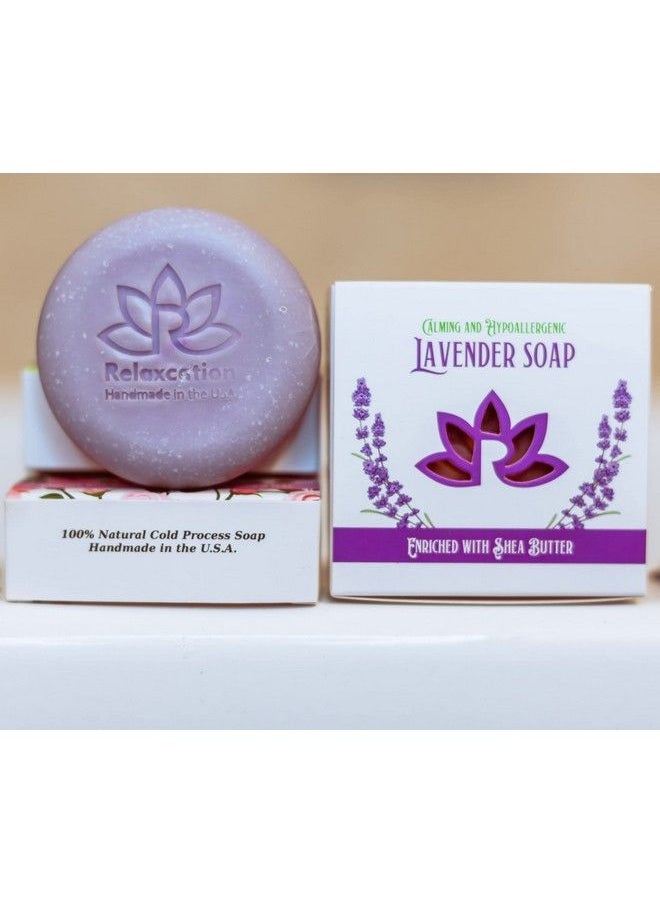 Relaxcation Lavender Soap Bar With Essential Lavender Oil And Shea Butter Calming And Hypoallergeni? Natural Cold Process Soap Handmade In Usa (Lavender Round Soap)  - Image 5