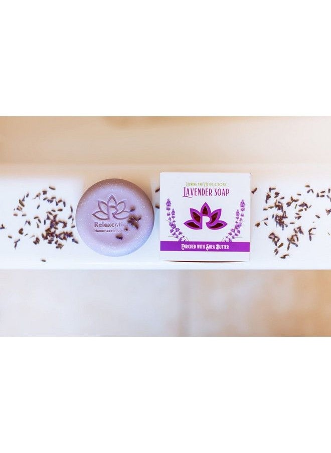 Relaxcation Lavender Soap Bar With Essential Lavender Oil And Shea Butter Calming And Hypoallergeni? Natural Cold Process Soap Handmade In Usa (Lavender Round Soap)  - Image 4