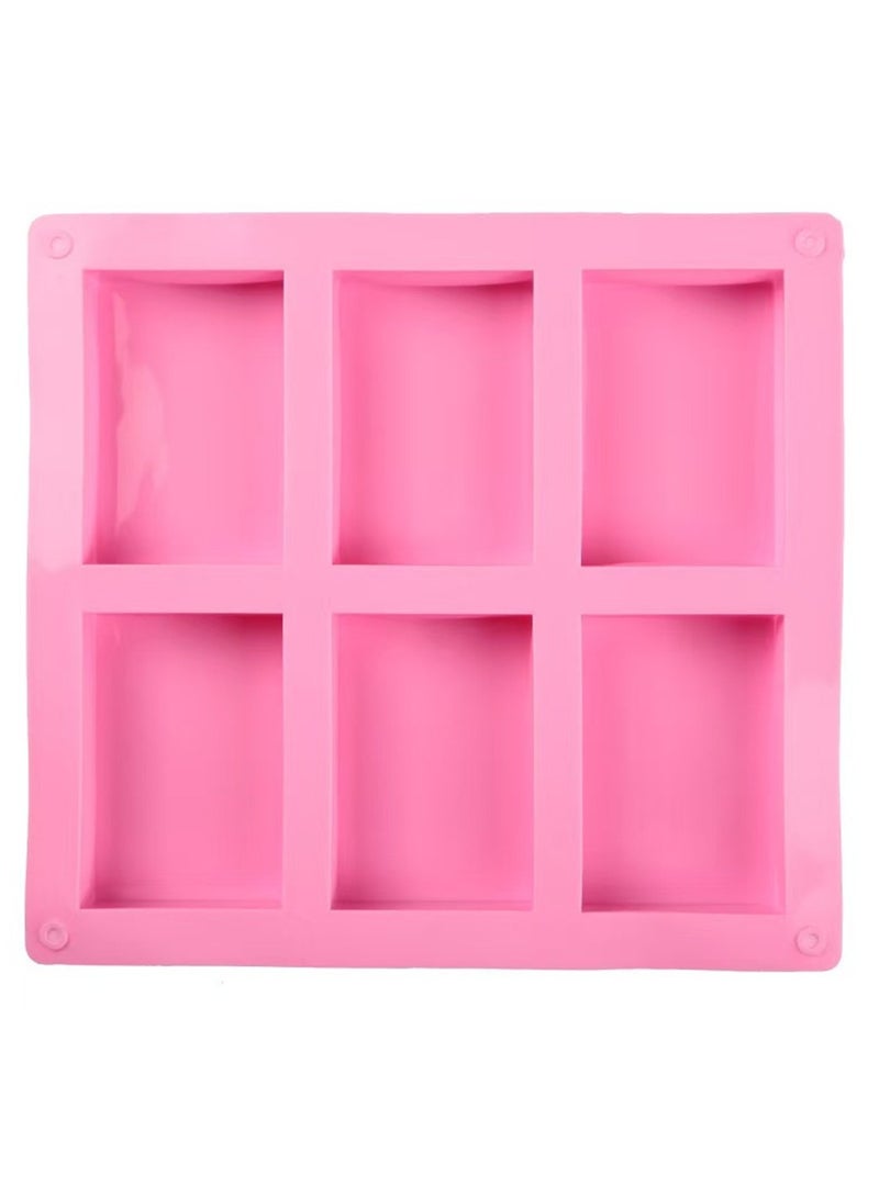 6 Cavity Silicone Cake Mold Chocolate Soap Molds Square Rectangle Shape Handmade Soap Mould Portable Unique Soap Mold Making Tools Birthday Gifts - Image 3