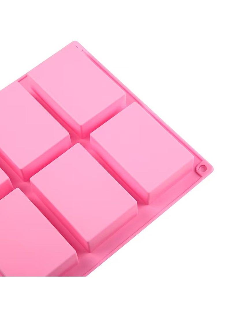 6 Cavity Silicone Cake Mold Chocolate Soap Molds Square Rectangle Shape Handmade Soap Mould Portable Unique Soap Mold Making Tools Birthday Gifts - Image 4