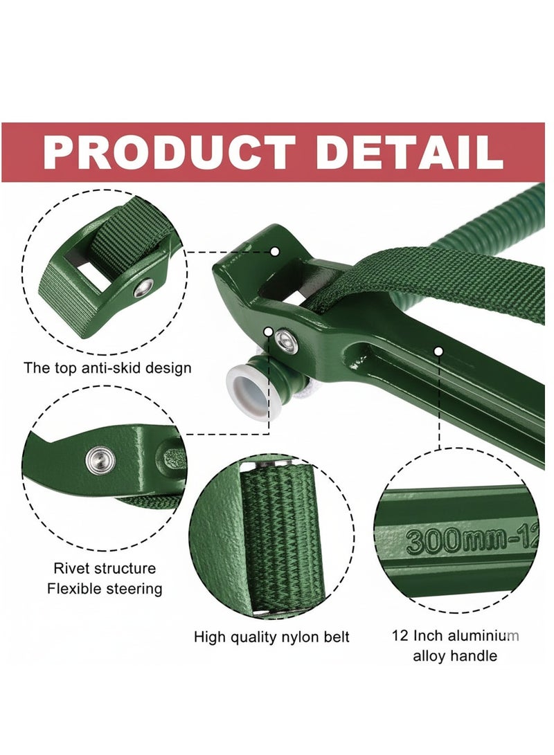 Biella 12" Adjustable Nylon Strap Wrench Pipe, Anti-Sliding Aluminium Oil Filter Fixed Hand Tool, Wrench Pipe Tool for Tractors, Oil Filters, Rubber Joints, Showers & Fuel Filters Etc... - Image 2