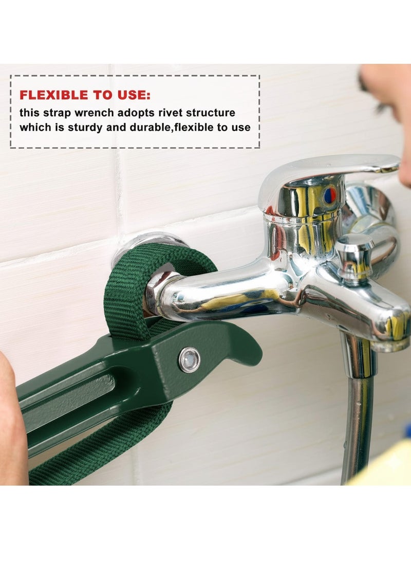 Biella 12" Adjustable Nylon Strap Wrench Pipe, Anti-Sliding Aluminium Oil Filter Fixed Hand Tool, Wrench Pipe Tool for Tractors, Oil Filters, Rubber Joints, Showers & Fuel Filters Etc... - Image 5