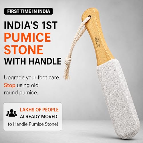Beauté Secrets Double-Sided Pumice Stone with Handle | Foot Scrubber & Callus Remover for Dead Skin | Pedicure Foot File for Cracked Heels, Corns & Hard Skin – Shower Safe Foot Care Tool - Image 2