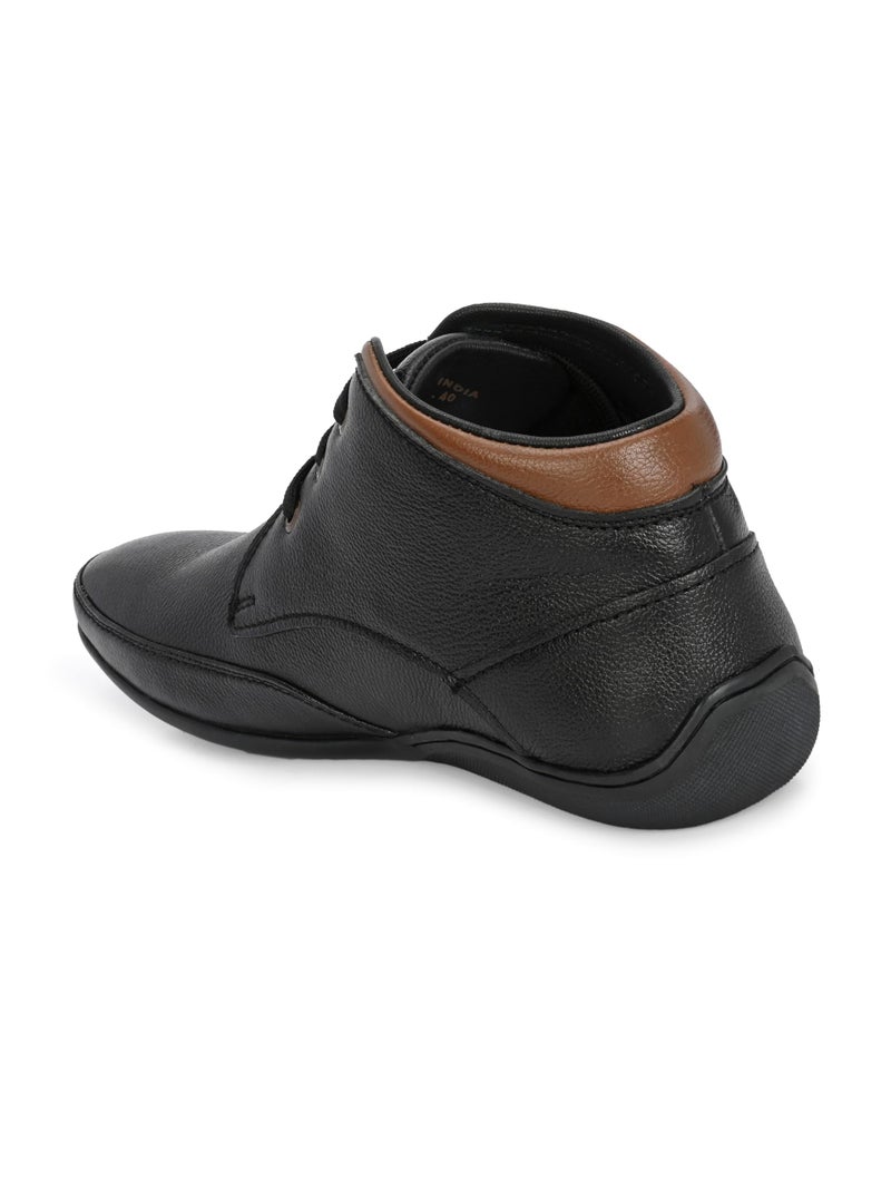 egoss Leather Boots for Men | Genuine Leather | Comfortable & Stylish | Ideal for Office, Casual, Travel & Daily Commute – G-549 | Black,10 - Image 3