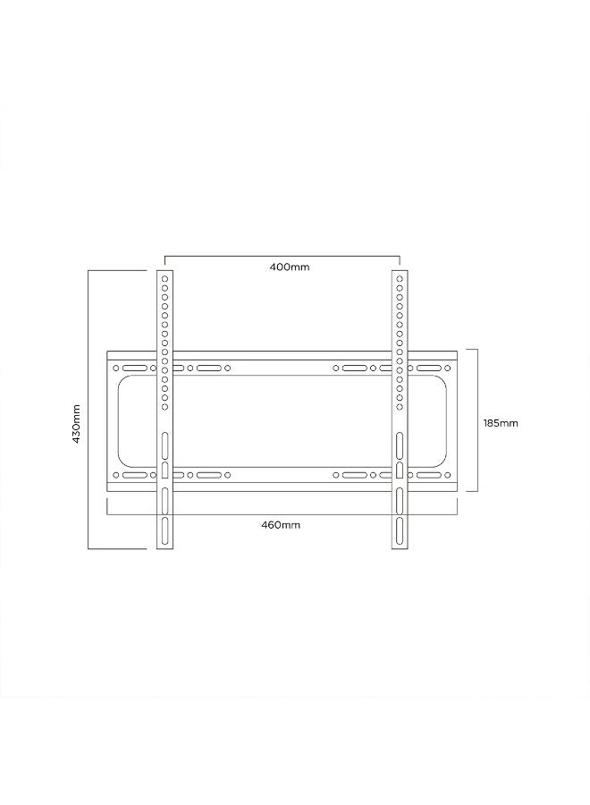 حامل حائط ثابت للتلفزيون Prime Star PM 44FW لأجهزة التلفزيون LED/LCD/OLED/المنحنية مقاس 26-65 بوصة، رفيع ومنخفض، لون أسود غير لامع، يدعم حتى 50 كجم، بحد أقصى VESA 400x400 مم - Image 2