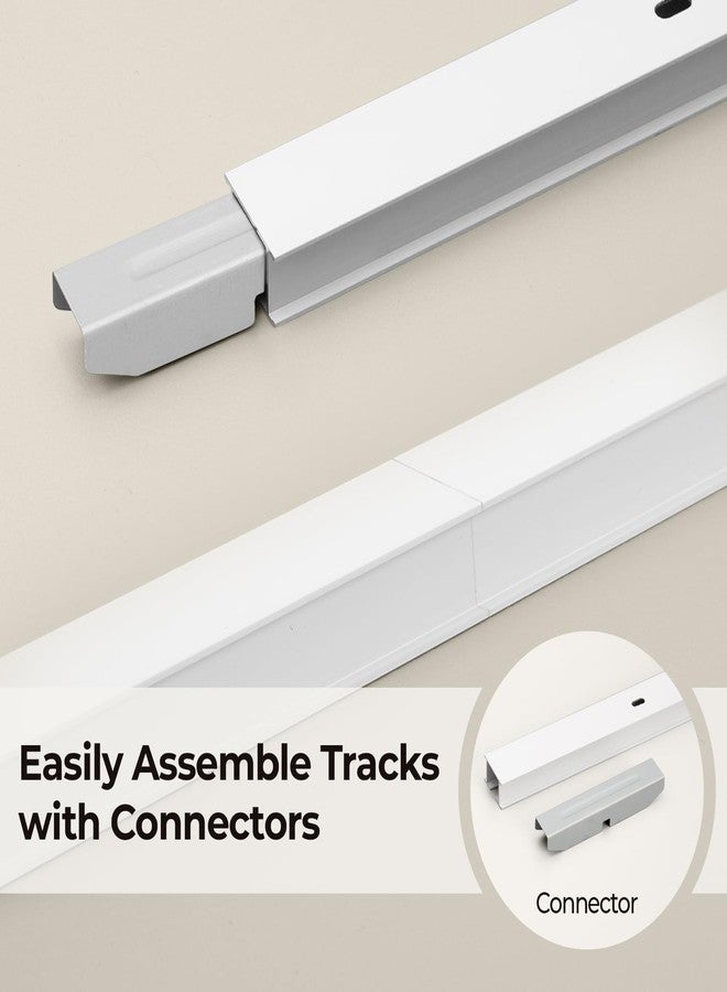 SOMINS Curtain Track, Ceiling Curtain Track with Roller Hooks, Ceiling Mount Rail Set for Room Divider, 6ft - 9ft (White) - Image 3