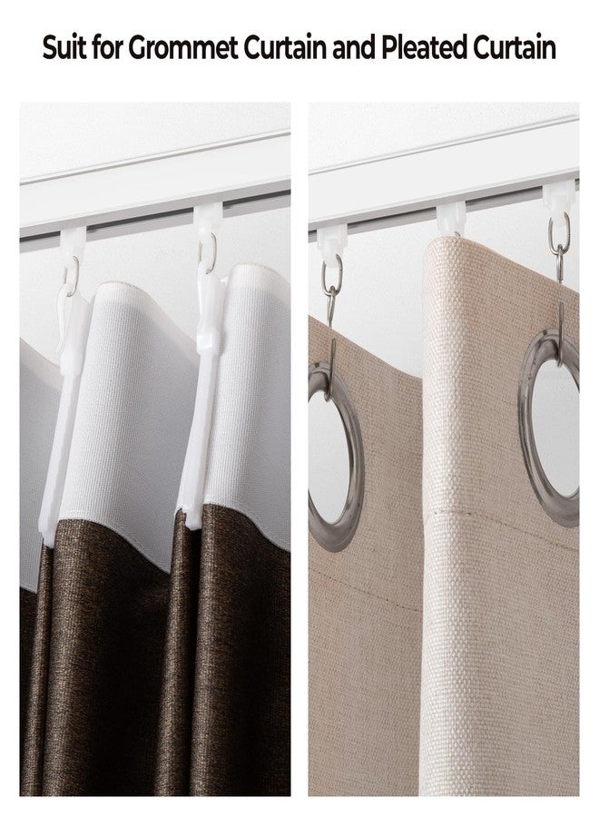 SOMINS Curtain Track, Ceiling Curtain Track with Roller Hooks, Ceiling Mount Rail Set for Room Divider, 6ft - 9ft (White) - Image 4