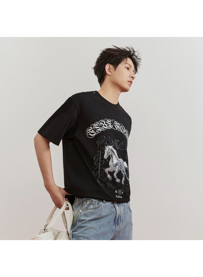 Cabbeen T-shirt Men's Hajime Sorayama Original Print Design 2026 Spring Short Sleeve T-shirt - Image 5