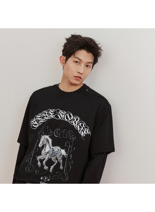 Cabbeen T-shirt Men's Hajime Sorayama Original Print Design 2026 Spring Short Sleeve T-shirt - Image 3
