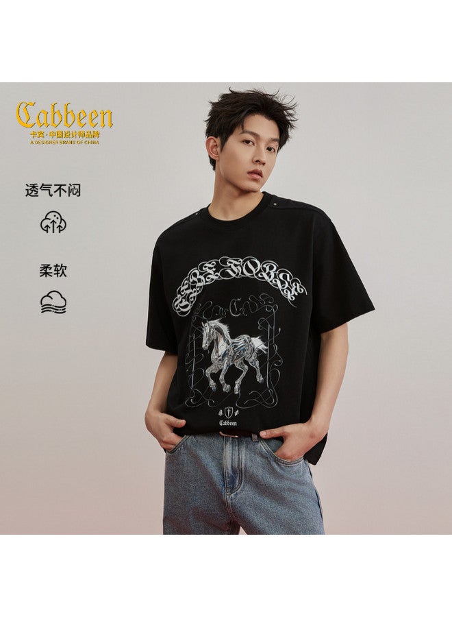 Cabbeen T-shirt Men's Hajime Sorayama Original Print Design 2026 Spring Short Sleeve T-shirt - Image 2