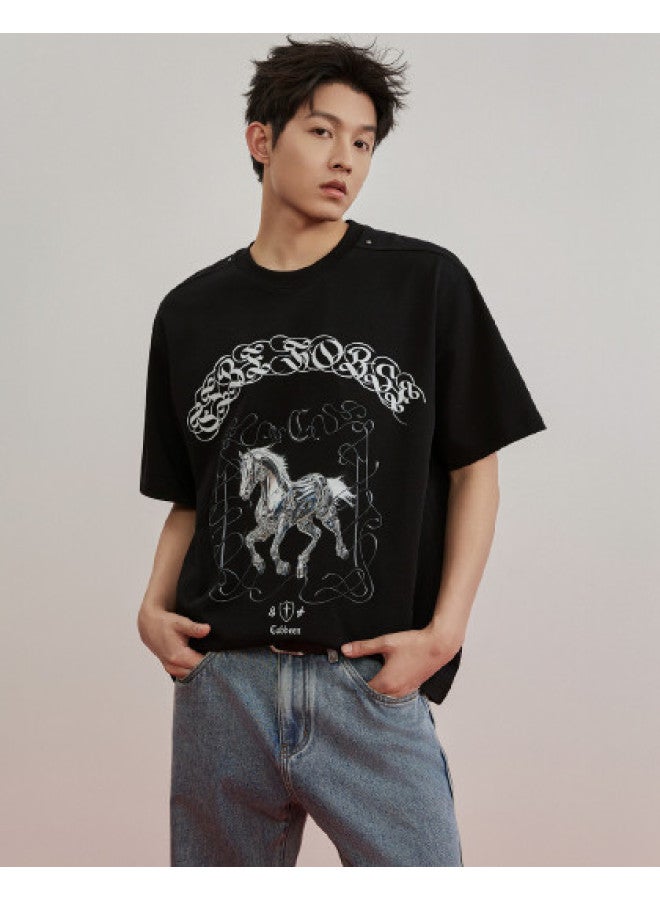 Cabbeen T-shirt Men's Hajime Sorayama Original Print Design 2026 Spring Short Sleeve T-shirt - Image 1