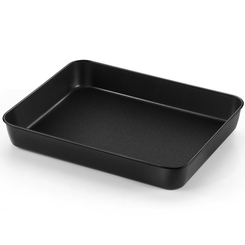 صينية لازانيا TeamFar 125 × 97 × 175 بوصة مصنوعة من الفولاذ المقاوم للصدأ مع طلاء غير لاصق لصينية كعكة مستطيلة وصينية براوني للاستخدام الصحي في الفرن ثقيلة التحمل