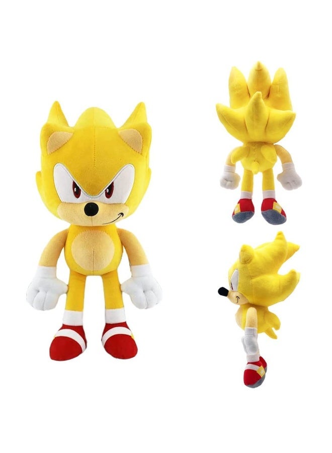 Sonic The Hedgehog 35cm Plush Toys, for Knuckles Shadow Tails Plush Doll Toys Gifts for Boys and Girls Cartoon Character Plush Children (Super Sonic)  - Image 1