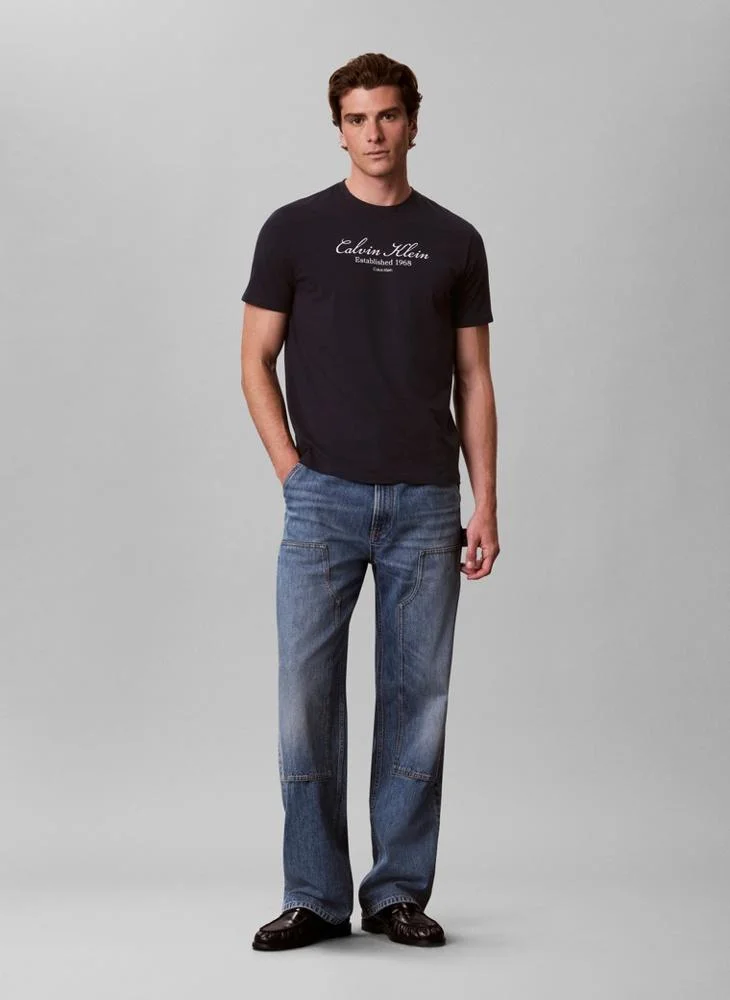 Calvin Klein Jeans  Script Logo Graphic T-Shirt for Men | Best Price UAE