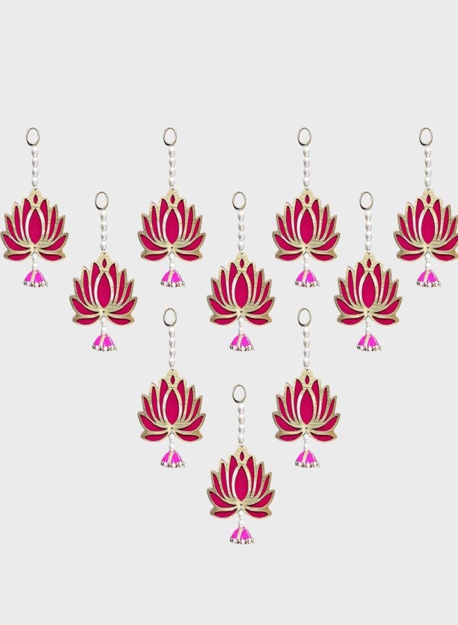 The Advitya خلفية زينة زهرة اللوتس من أدفيتيا، تُعلق على الحائط | قطعة زينة منزلية لعيد ديوالي | قطعة زينة احتفالية لأعياد الميلاد، وحفلات الحناء، وحفلات استقبال المنزل، وحفلات الزفاف | عبوة من 10 قطع - Image 2