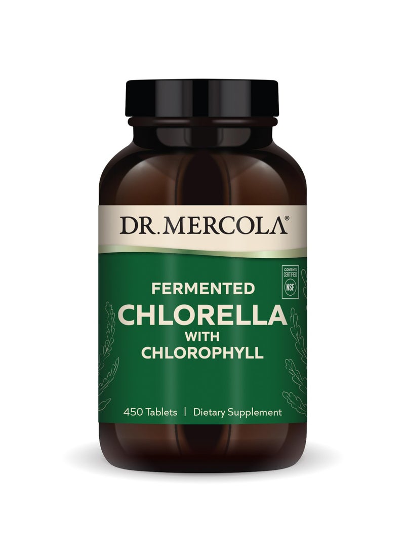 Dr. Mercola Fermented chlorella with chlorophyll 450 tablets, dietary supplement  - Image 1