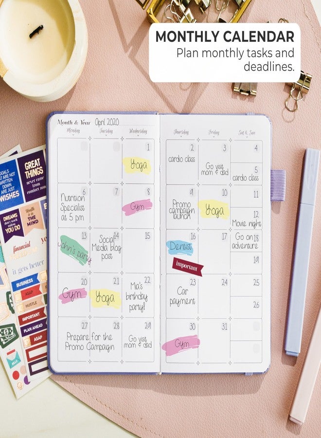 GoGirl Planner and Organizer for Women - Pocket Weekly Planner, Goals Journal & Agenda for Time Management & Productivity. Undated (Lavender) - Image 4