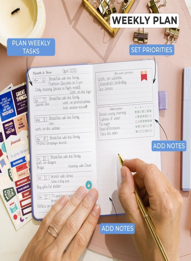 GoGirl Planner and Organizer for Women - Pocket Weekly Planner, Goals Journal & Agenda for Time Management & Productivity. Undated (Lavender) - Image 3