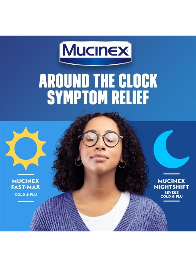 MUCINEX Fast-Max Cold and Flu & Nightshift Severe Cold and Flu Medicine for Adults, Over-the-Counter Medication Combo Pack for Sore Throat Relief, Decongestant, Cough & Cold Medicines, 2 x 6 Fl Oz - Image 3