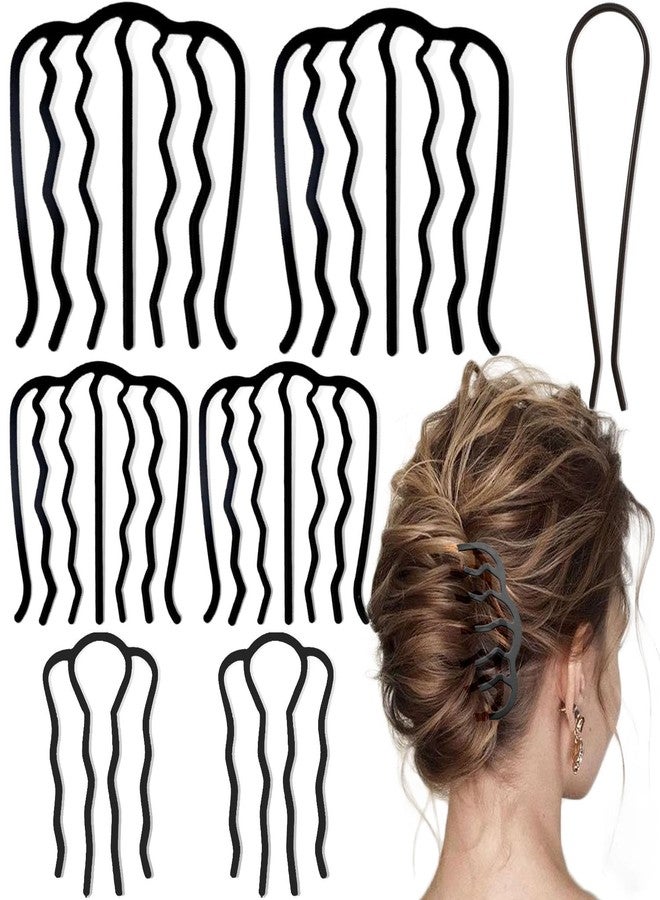 LAPOHI 7 Pcs Metal Hair Side Combs Hair Fork Clip Teeth Hair Pin Stick for Updo Bun, U Shape Hair Combs for Vintage Hairstyle Hair Accessories, Thick Hair Combination - Image 1