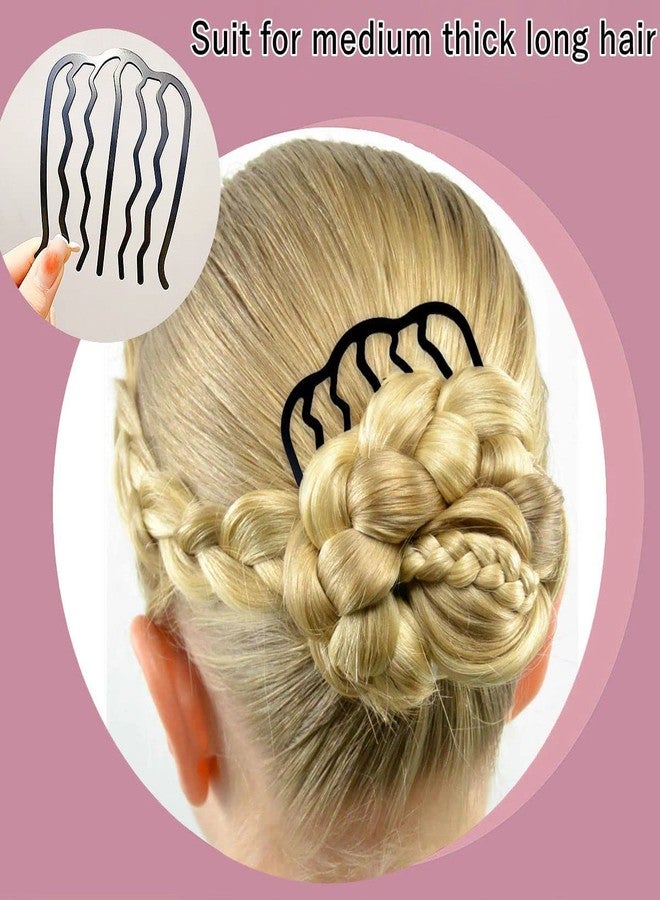 LAPOHI 7 Pcs Metal Hair Side Combs Hair Fork Clip Teeth Hair Pin Stick for Updo Bun, U Shape Hair Combs for Vintage Hairstyle Hair Accessories, Thick Hair Combination - Image 5