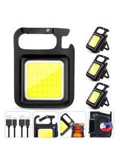 Bukela Keychain Flashlight Cob Keychain Work Light 4 Light Modes Small Emergency Light with Folding Bracket Bottle Opener for Fishing,Camping and Walking 1Pack  - Image 1