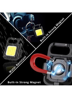 Bukela Keychain Flashlight Cob Keychain Work Light 4 Light Modes Small Emergency Light with Folding Bracket Bottle Opener for Fishing,Camping and Walking 1Pack  - Image 4