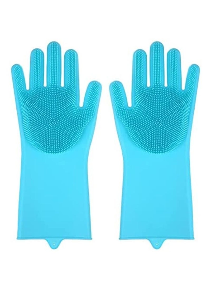 MIRFA Multifunctional High Quality Magic Silicone Washing Cleaning Gloves and Hand Gloves for Kitchen Bathroom Dishwashing Pet Grooming Car Washing 