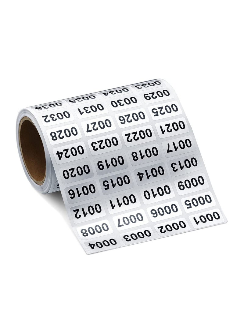 2000 Pieces Inventory Number Sticker Labels Self Adhesive Waterproof Labels Vinyl Consecutive Number Stickers Labels for Indoor Outdoor Storage Classification Supplies 0.39 x 0.78 Inch - Image 1
