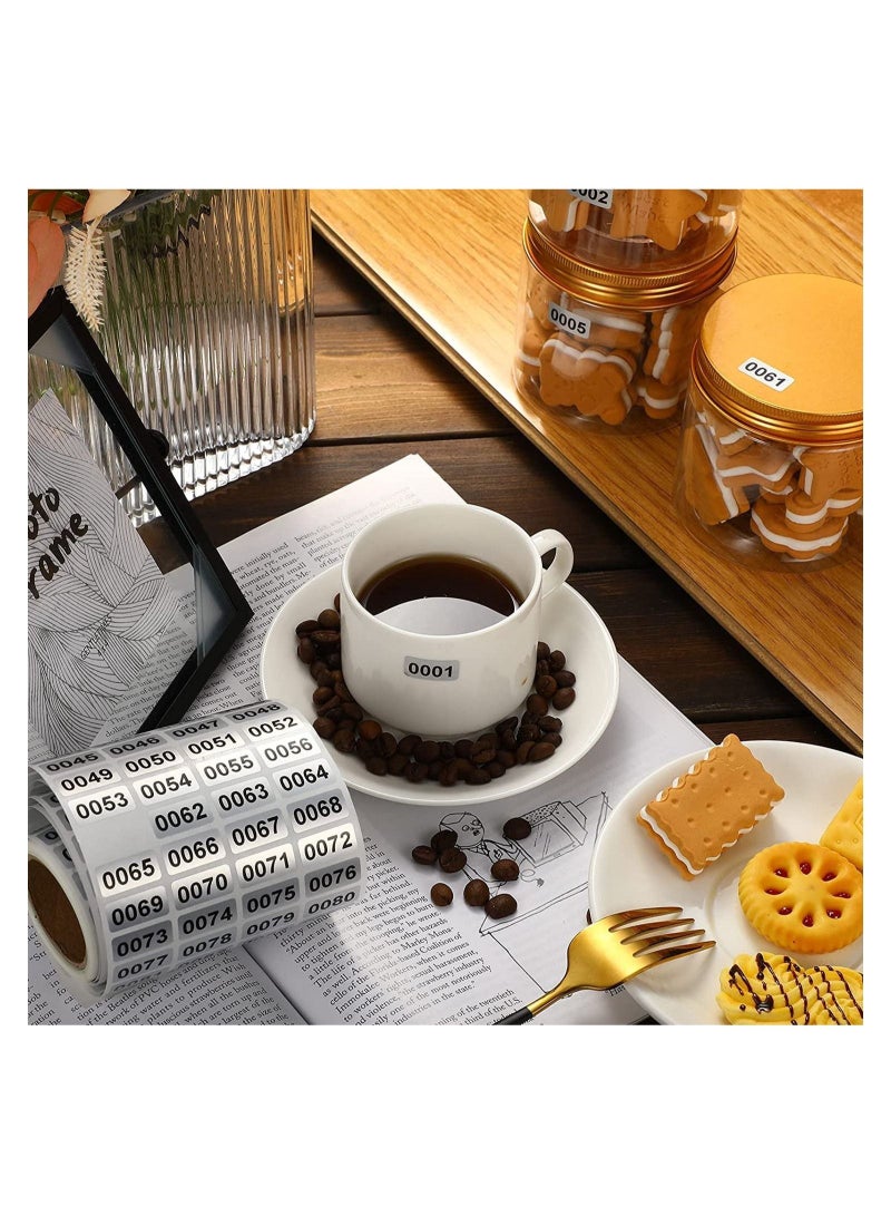 2000 Pieces Inventory Number Sticker Labels Self Adhesive Waterproof Labels Vinyl Consecutive Number Stickers Labels for Indoor Outdoor Storage Classification Supplies 0.39 x 0.78 Inch - Image 4