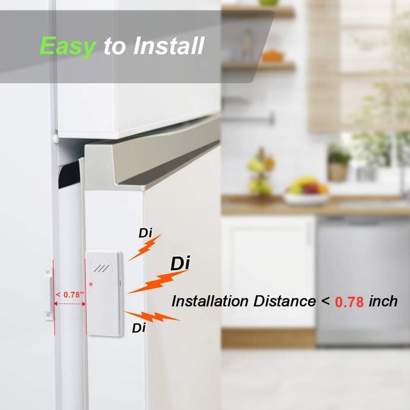 wsdcam Refrigerator Alarm When Opened 60 Seconds Time Delay, 90dB Loud, Ultra-slim Wireless Fridge Alarm Door Open Alarm, Freezer Door Alarm with Delay - Image 4