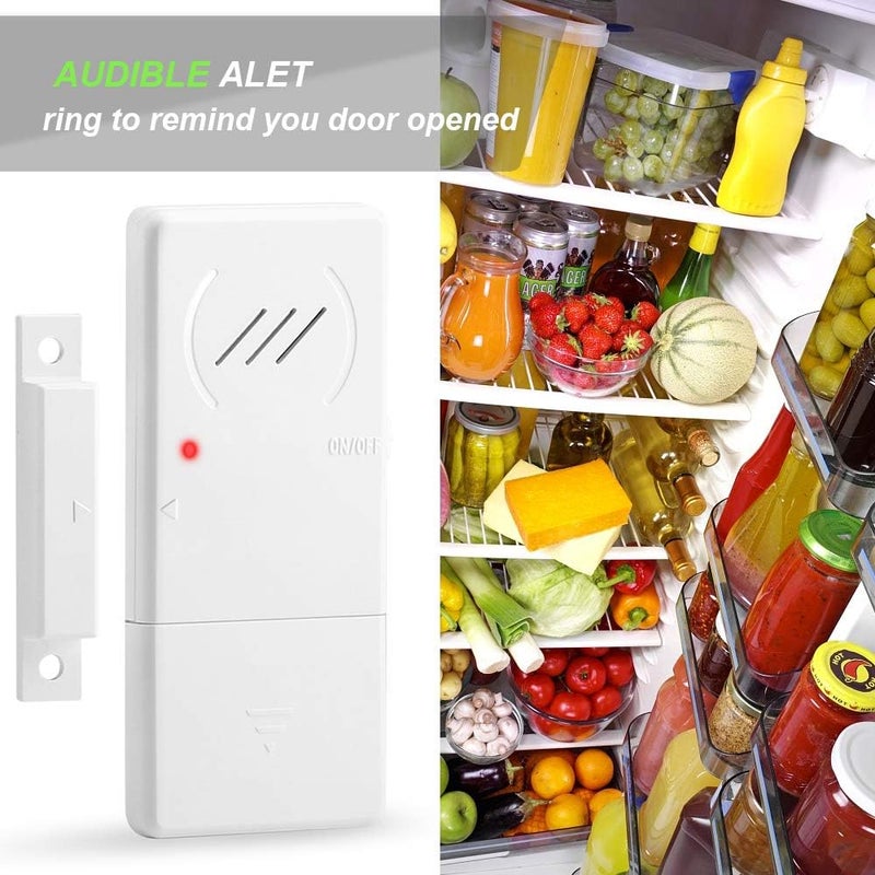 wsdcam Refrigerator Alarm When Opened 60 Seconds Time Delay, 90dB Loud, Ultra-slim Wireless Fridge Alarm Door Open Alarm, Freezer Door Alarm with Delay - Image 2