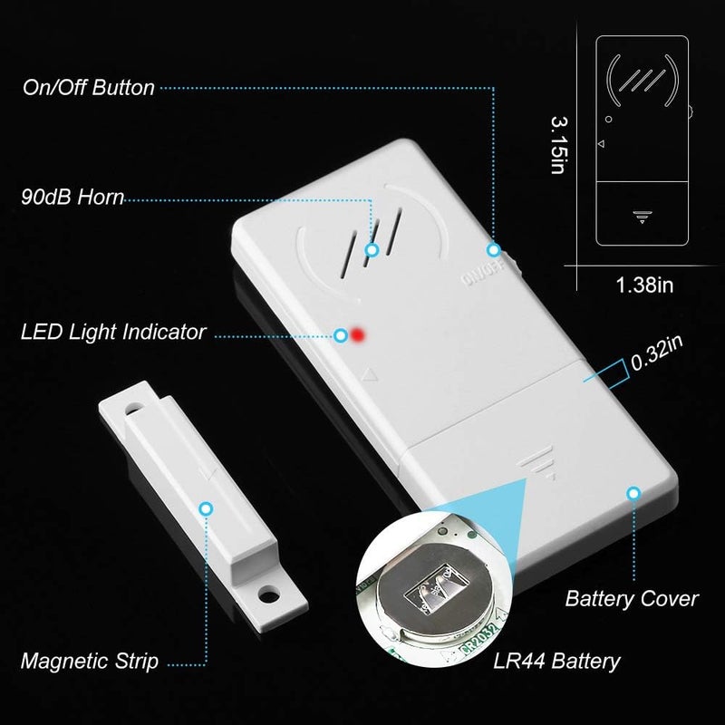 wsdcam Refrigerator Alarm When Opened 60 Seconds Time Delay, 90dB Loud, Ultra-slim Wireless Fridge Alarm Door Open Alarm, Freezer Door Alarm with Delay - Image 5