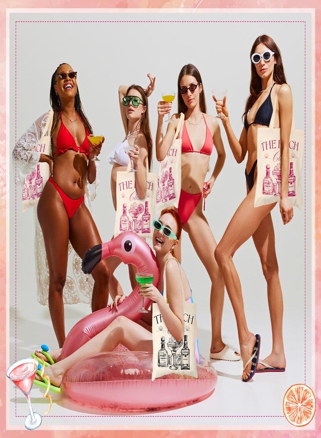 Aliceset مجموعة حقائب أليسيت المكونة من 8 قطع من القماش لوصيفات العروس، مناسبة لحفلات توديع العزوبية، وحقائب هدايا وصيفات العروس، وحفلات ما قبل الزفاف، قابلة لإعادة الاستخدام (أحمر وردي، أسود، أسود، ذا باش) - Image 2