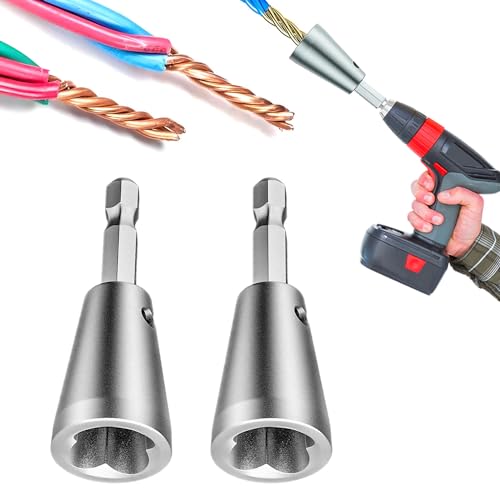 Hoiuter Wire Twister Tool for Drill, 2025 Upgrades Wire Nut Twister for Drill Profession Electricians Tool, 6MM Hex Shank Cable Wire Twisting Tool Wire Twister Wire Connector for 9-22 AWG (2pcs) - Image 1