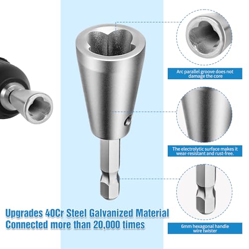 Hoiuter Wire Twister Tool for Drill, 2025 Upgrades Wire Nut Twister for Drill Profession Electricians Tool, 6MM Hex Shank Cable Wire Twisting Tool Wire Twister Wire Connector for 9-22 AWG (2pcs) - Image 4