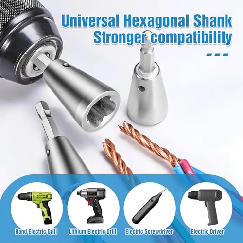 Hoiuter Wire Twister Tool for Drill, 2025 Upgrades Wire Nut Twister for Drill Profession Electricians Tool, 6MM Hex Shank Cable Wire Twisting Tool Wire Twister Wire Connector for 9-22 AWG (2pcs) - Image 5