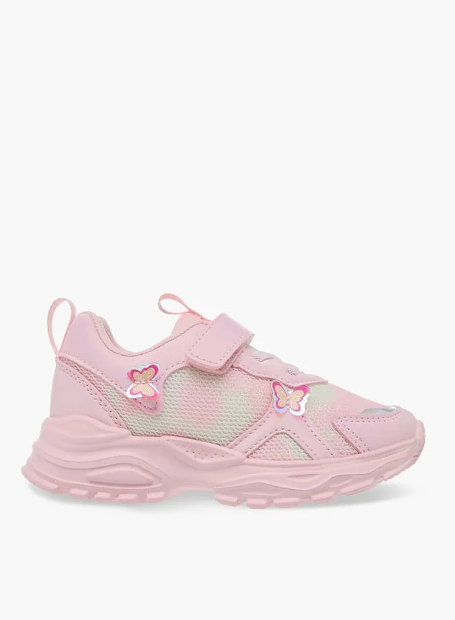 Flora Bella By Shoexpress Girls Ombre Print Sneakers With Hook And Loop Closure